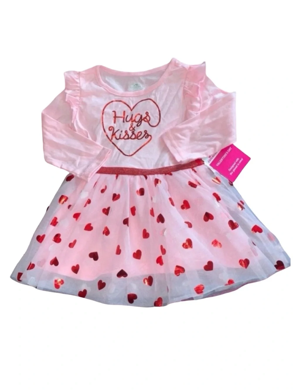 NWT HUGS N KISSES LITTLE GIRL HEARTS DRESS CELEBRATE